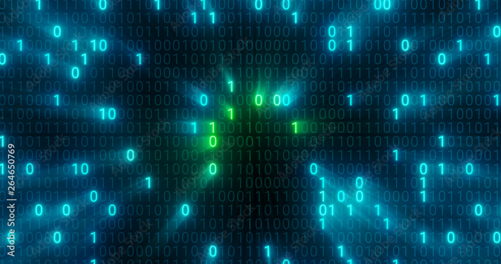 Poster Futuristic data stream, Digital flow. Dynamic pattern with power rays and light.Data transferring. Information concept. Technology background. 3D rendering