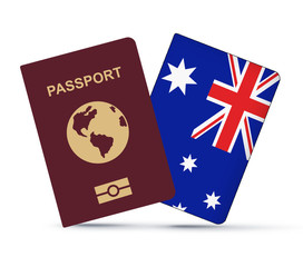 Australia Flag with Passport