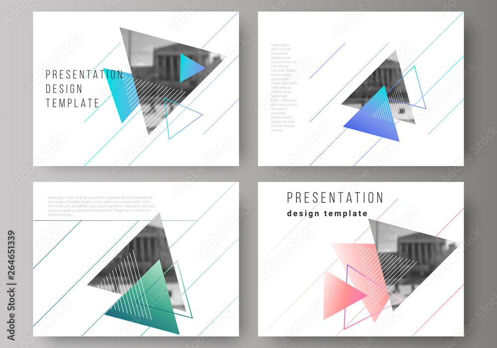 Wall mural the minimalistic abstract vector illustration of the editable layout of the presentation slides desi