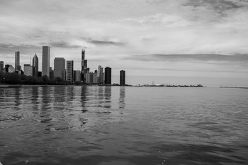 Chicago skyline across the lake