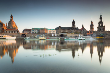 Fototapeta premium Cityscape of Dresden old town at Elbe River, Saxony. Germany