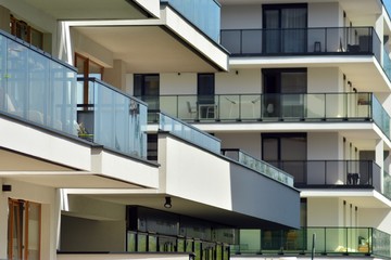 Fototapeta premium Architectural details of modern apartment building