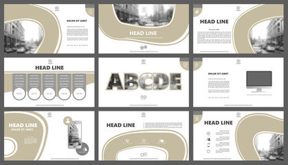 Set of infographic elements for presentation templates. Corporate Business Card. Modern brochure, layout. Flyer design.