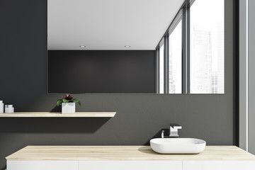 Naklejka na ściany i meble Bathroom sink in gray room