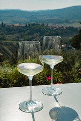 Wine tasting with a Tuscan view