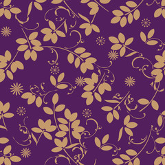 Leaves texture pattern.Watercolor floral background