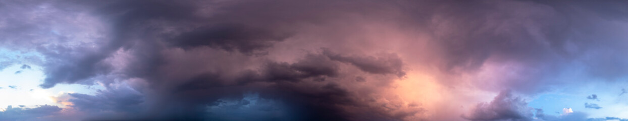 clouds at sunset, evening time. Panorama