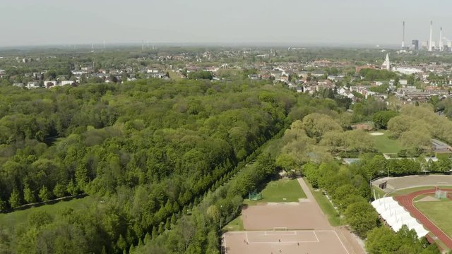 Aerial View Watercastle Gladbeck Germany Sunny Day 