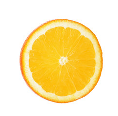 Fresh juicy orange slice isolated on white