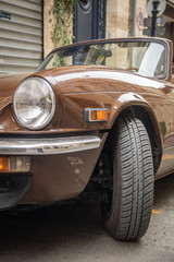 Vintage brown old convertible car