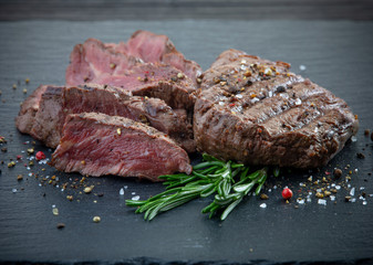 grilled beef fillet steak meat