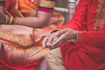 Fototapeta na wymiar Indian pre wedding ceremony pooja ritual items