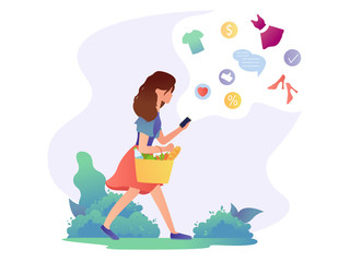 woman shopping online with a mobile phone