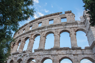 Obraz premium Old roman arena in Croatia city of Pula.