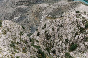 summer mountains against a cloudy sky. Gunibsky district of Dagestan