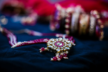 Indian bride's jewellery jewelry close up