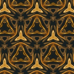 Abstract gold background. Fractal luxury art. Graphic painting golden artwork in oil imitation. Stock. Digital rich arabic texture. Wall art decor. Contemporary in modern style. 