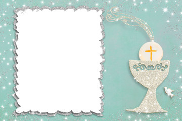 First holy communion invitation card.
