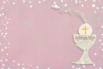 First holy communion invitation card.