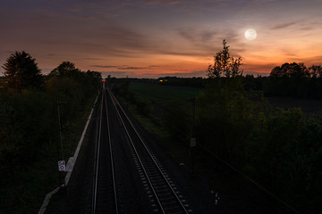 Bahn, Eisenbahn, Road, Traffic, Nachtlicht, licht, Strasse, Geschwindigkeit, Autobahn,...