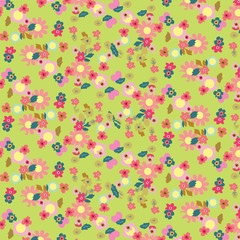 Fashionable pattern in small flowers. Floral background for textiles.