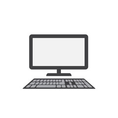 Black flat desktop computer illustration 