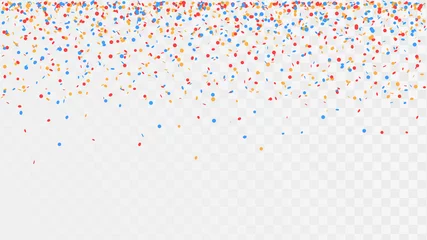 Falling confetti on a transparent background, celebration and festival, fun decoration © lidiia