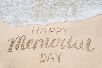 Memorial day background on the beach near ocean