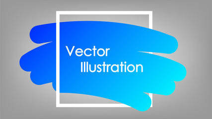 Brush-drawn gradient spot, template for text or headline and a square frame. Paint poster