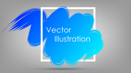 Brush-drawn gradient template for text or headline and a square frame. Paint poster