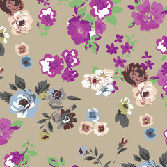 Fashionable pattern in small flowers. Floral background for textiles.