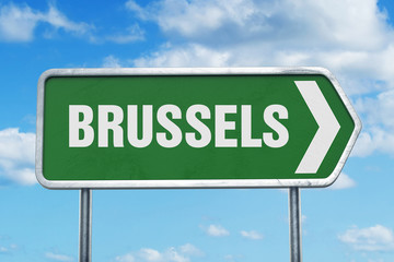 Brussels Road Sign
