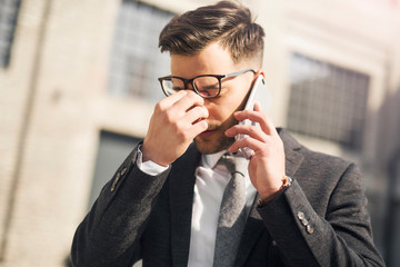 Businessman getting bad news