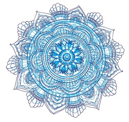 Mandala. Ethnic Indian drawing. Yoga, meditation. Drawing manually. Stylish background, lots of details.