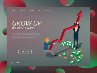 business finance successful isometric concept