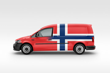 Norway Flag on Side of Van
