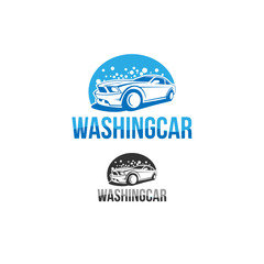 wash car logo set