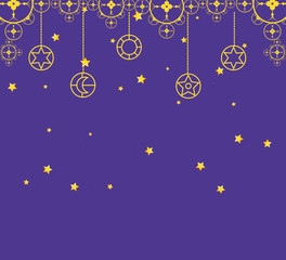 Fototapeta premium ramadan kareem decorative night with stars hanging