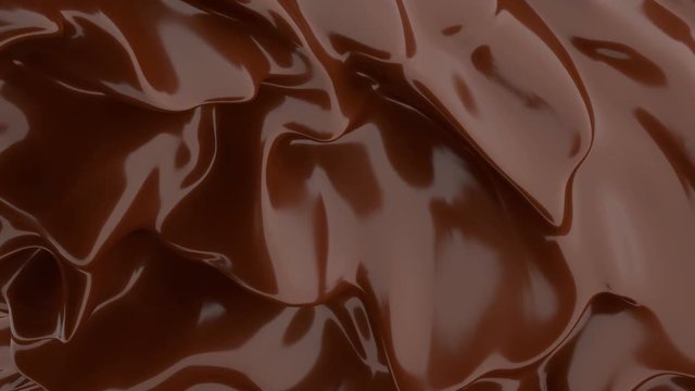 Liquid Chocolate background. Melted dark Chocolate. Wave brown animation. Chocolate. seamless looping animation