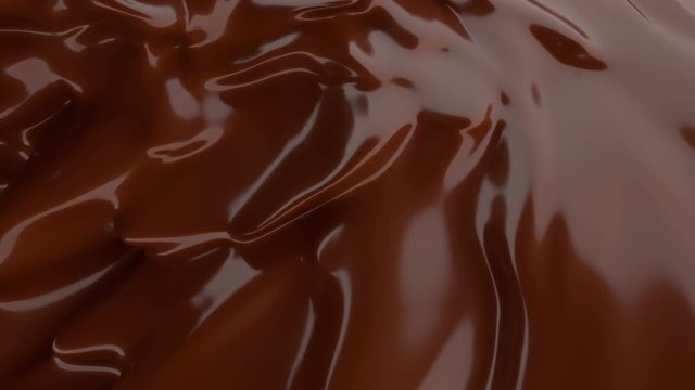 Liquid Chocolate background. Melted dark Chocolate. Wave brown animation. Chocolate. seamless looping animation