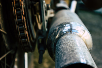 closeup of a motorcycle