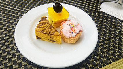 desserts with snack, cake, biscuits