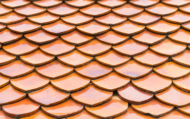 Orange Fish Scale Roof Tile Pattern