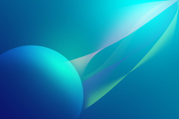Technology background, Circle and lighting doge line warped on blue background