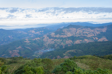 Fototapeta na wymiar Phu Langka Mountain National Park View Point Soil Mountain
