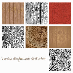 Webwooden backgrounds collection vector illustration. wood texture elements for design