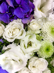 Abstract spring floral background with purple and white flowers