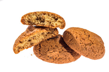 oatmeal cookies isolated on white background