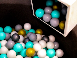 Children's plastic balls for dry pool and fun game.
