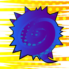 Vector illustrated retro comic book background with big colorful speech bubble, pop art vintage style backdrop.